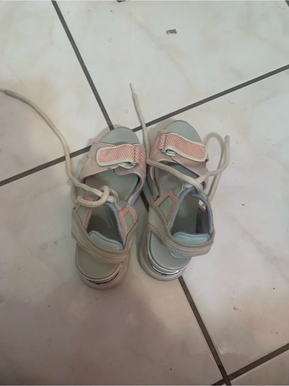 Michael Kors Kids White and Pink Sport Sandals